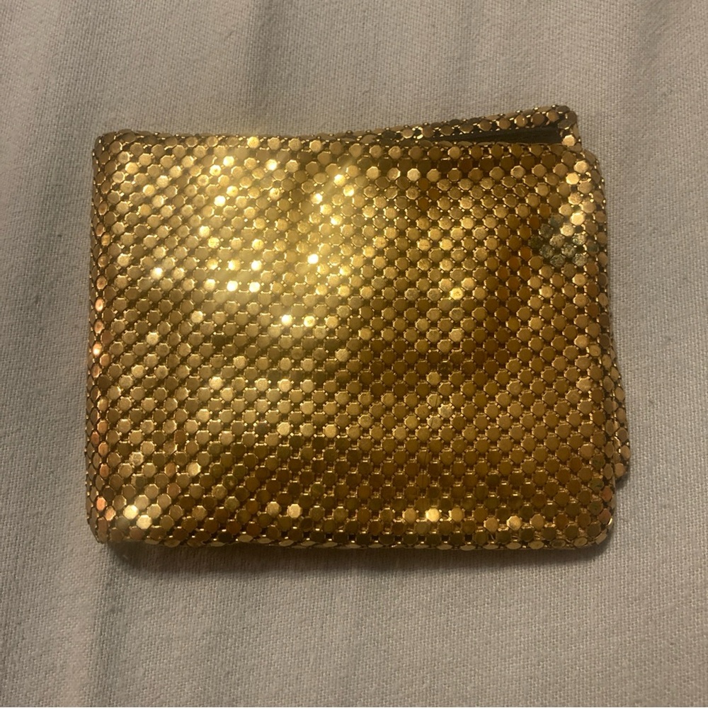 Vintage Brilliant Gold Whiting & Davis Mesh Billfold Wallet